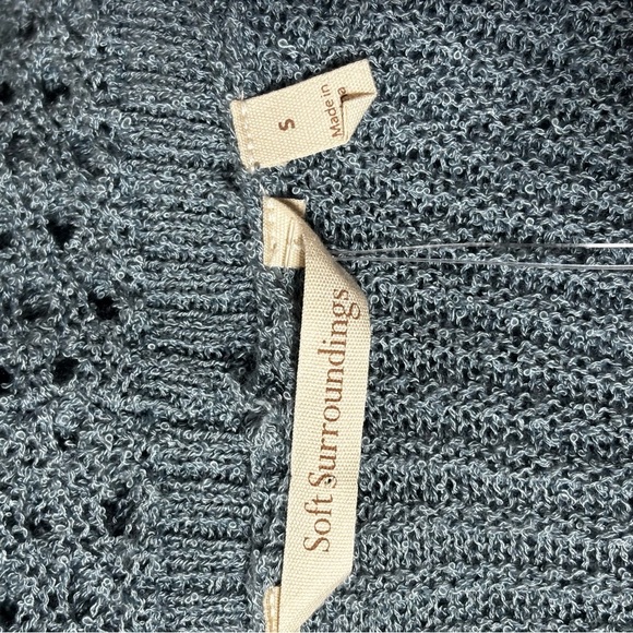 Soft Surroundings Long Open Front Cardigan Women’s Small Longline Accordion - Picture 9 of 10